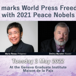 Geneva marks World Press Freedom Day with 2021 Peace Nobels