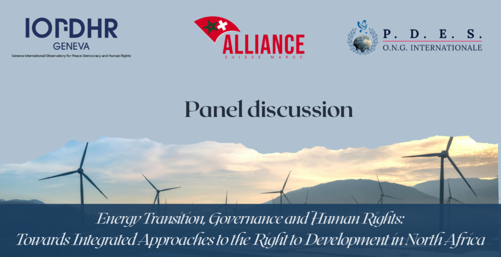 [Human Rights Council side event] Energy Transition, Governance and Human Rights: Towards Integrated Approaches to the Right to Development in North Africa